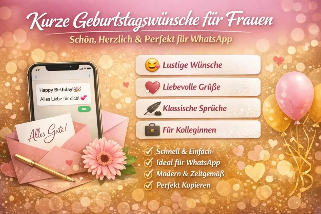 Kurze Geburtstagswünsche für Frauen