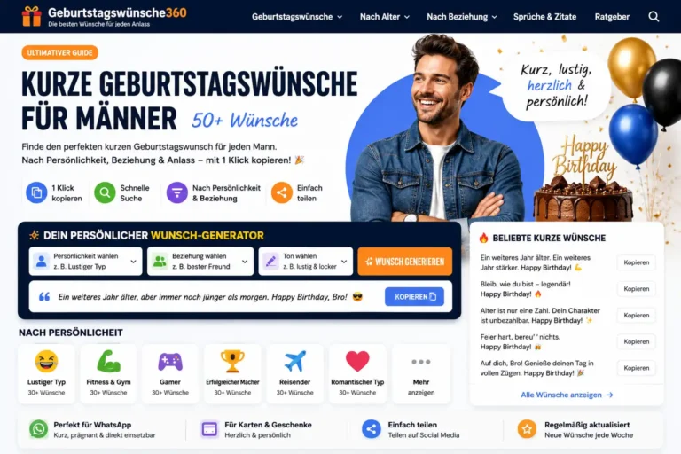 kurze Geburtstagswünsche für Männer