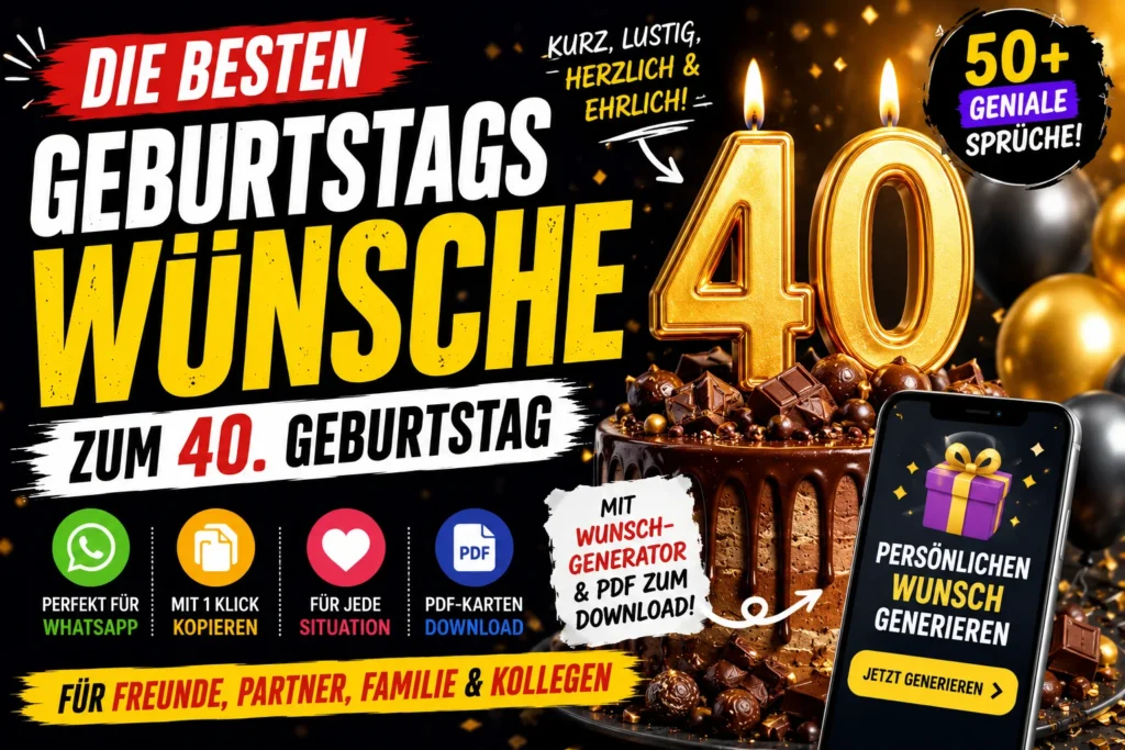 Sprüche zum 40. Geburtstag